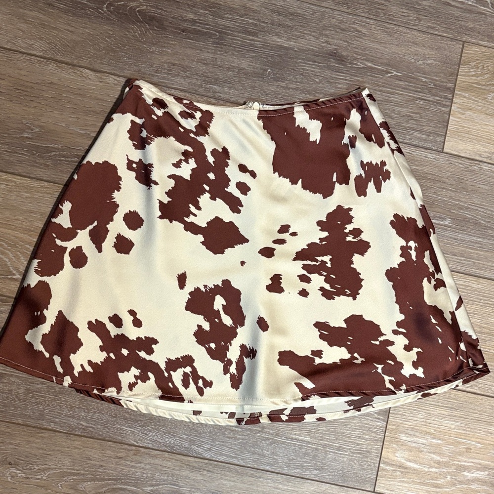 Cowhide Print Mini Skirt NWT